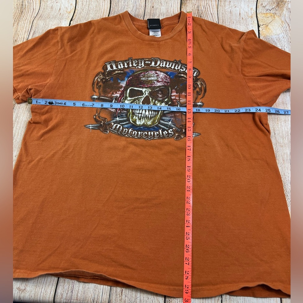 Harley-Davidson Men's Orange Skull Graphic T-Shirt - Picture 6 of 6